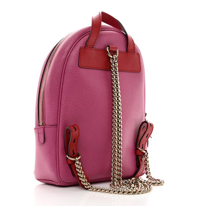 Gucci Pebbled Calfskin Soho Chain Backpack Red Pink 3 of 12