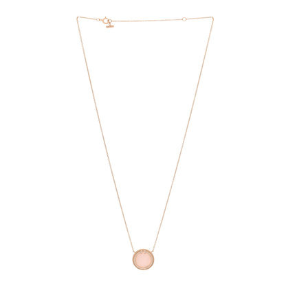 Tiffany 18K Rose Gold Diamond Pink Opal T Circle Pendant Necklace 4 of 14