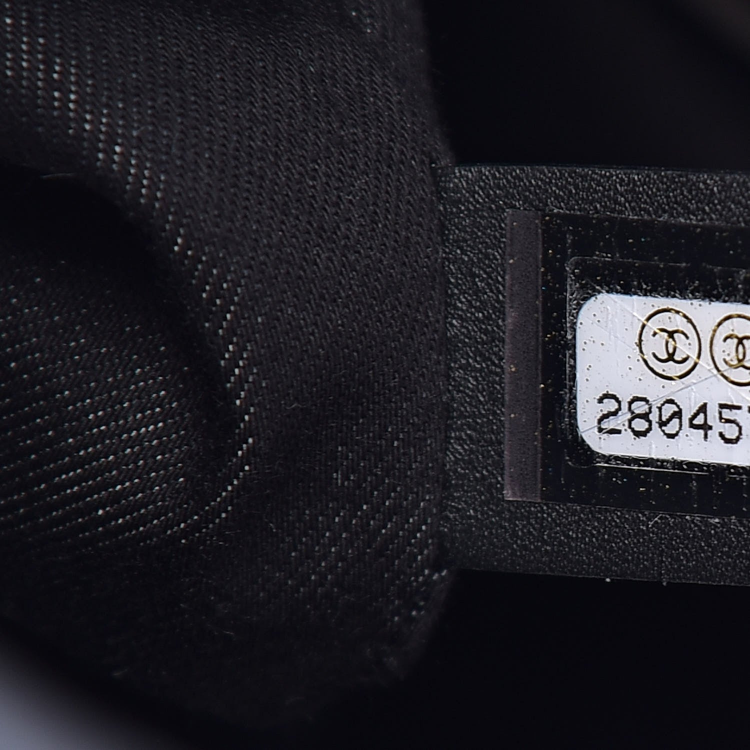 Chanel Calfskin Stitched Striped CC Drawstring Bag Black 7 of 11