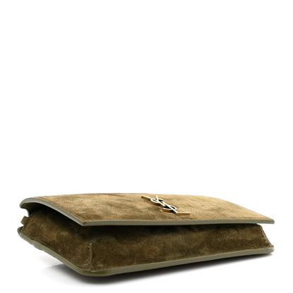 Saint Laurent Suede Monogram Phone Holder Crossbody Loden Green 4 of 13