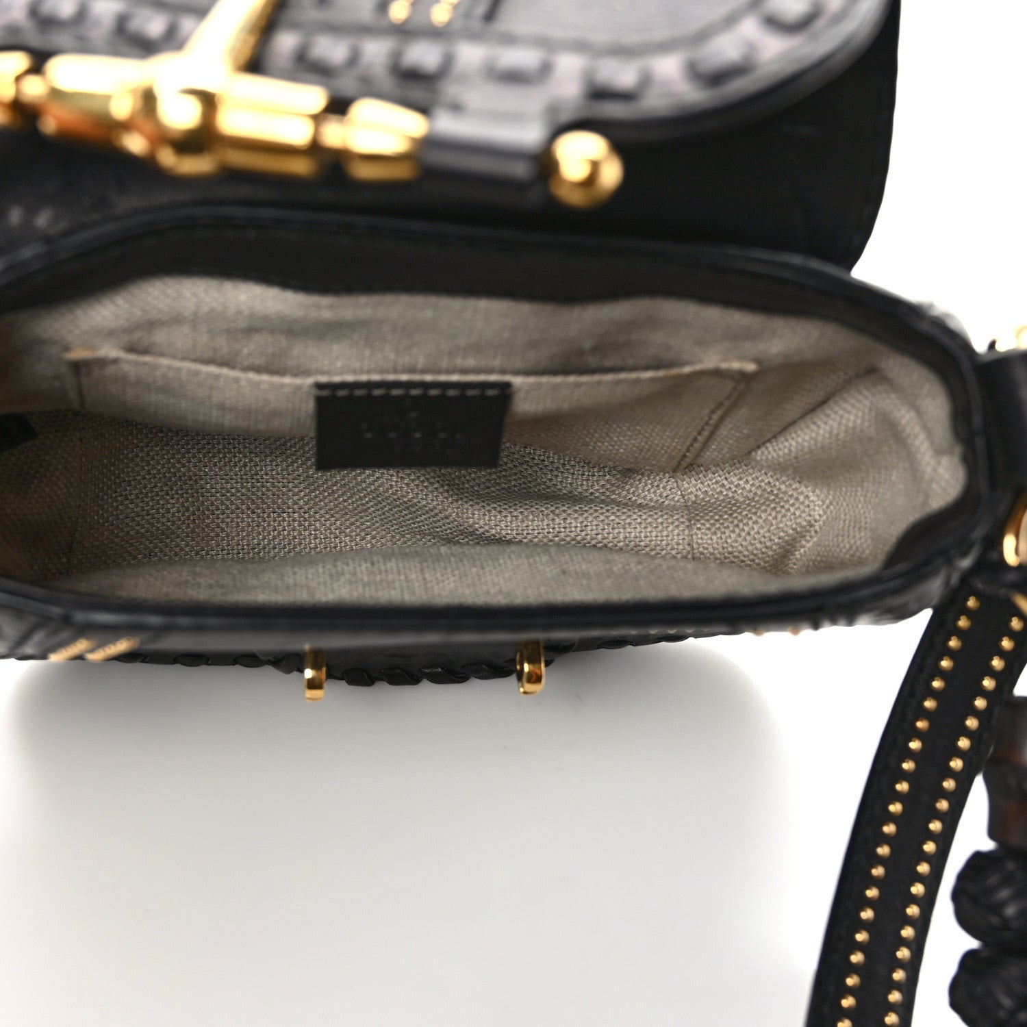 Gucci Calfskin Small Snaffle Bit Shoulder Bag Black 5 of 10