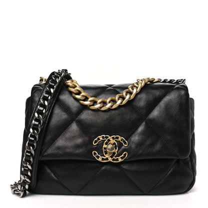 Chanel Goatskin Quilted Medium Chanel 19 Flap Black 1 of 10