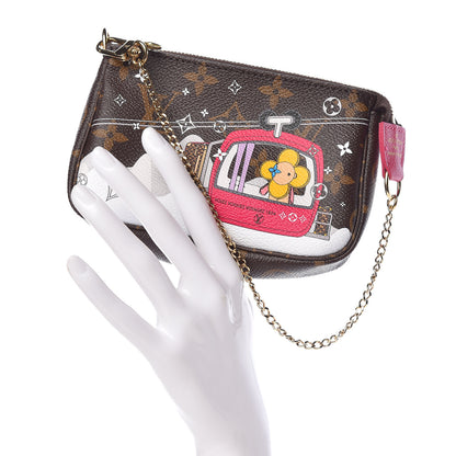 Louis Vuitton Monogram 2019 Christmas Animation Mini Courchevel Pochette Accessories Fuchsia 2 of 7