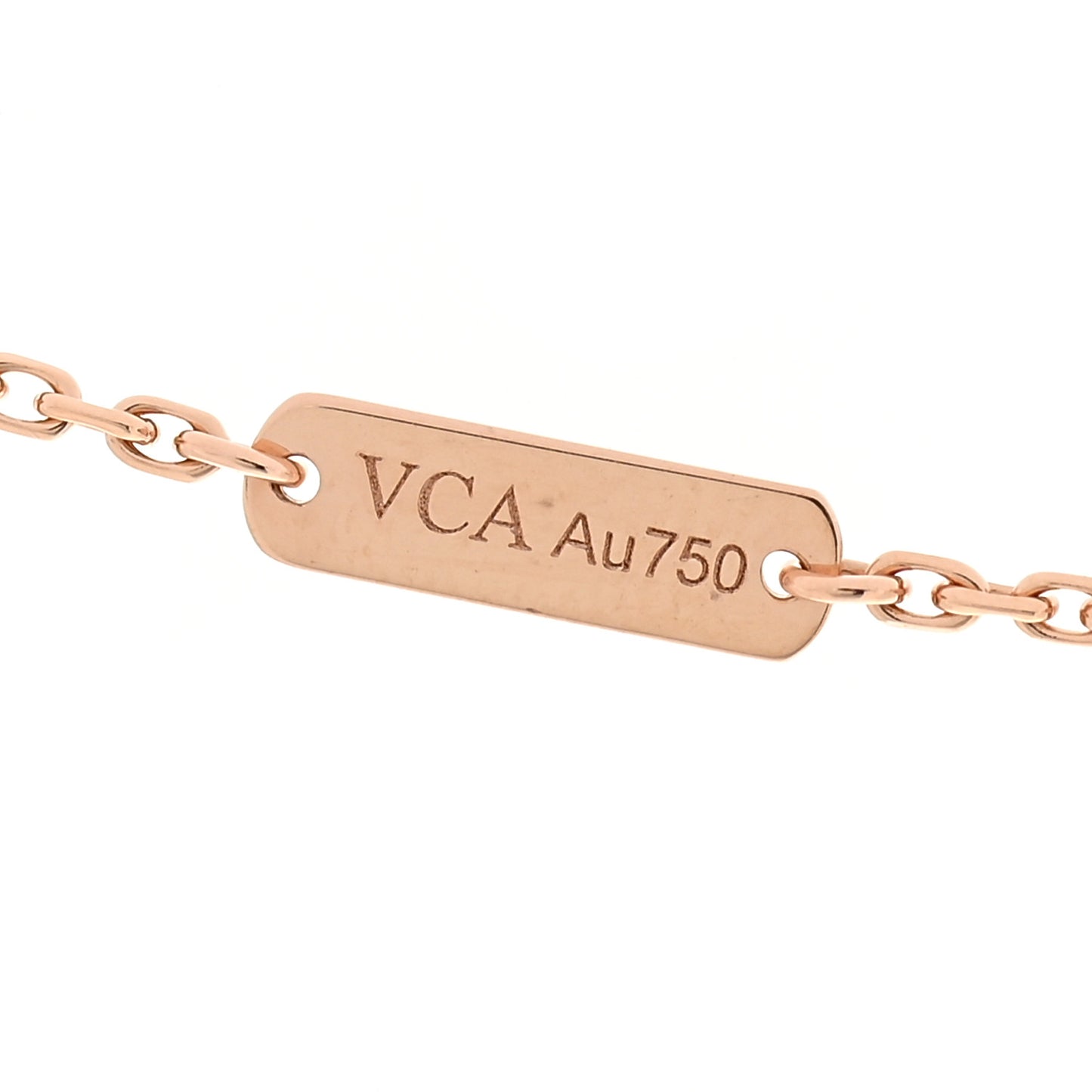 18K Rose Gold Diamond Vintage Alhambra Pendant Necklace