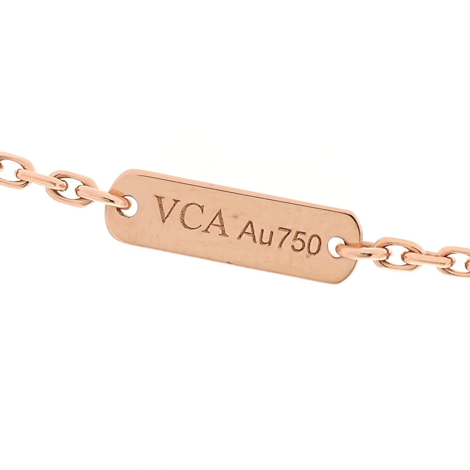 Van Cleef & Arpels 18K Rose Gold Diamond Vintage Alhambra Pendant Necklace 6 of 7