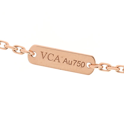 Van Cleef & Arpels 18K Rose Gold Diamond Vintage Alhambra Pendant Necklace 6 of 7