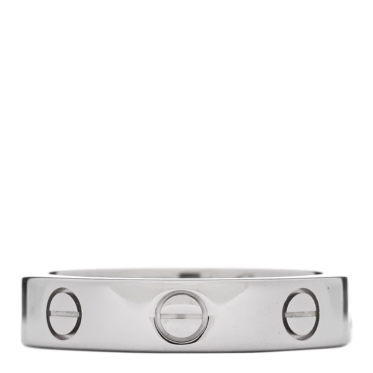 Cartier 18K White Gold Diamond 4mm LOVE Wedding Band Ring 49 4.75 3 of 4