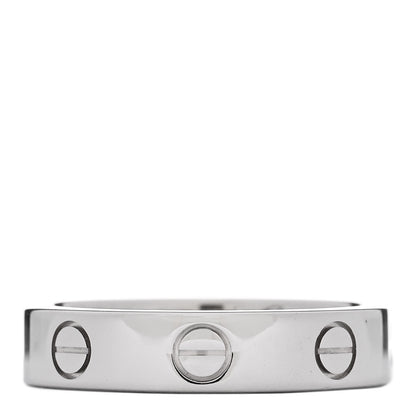 Cartier 18K White Gold Diamond 4mm LOVE Wedding Band Ring 49 4.75 3 of 4