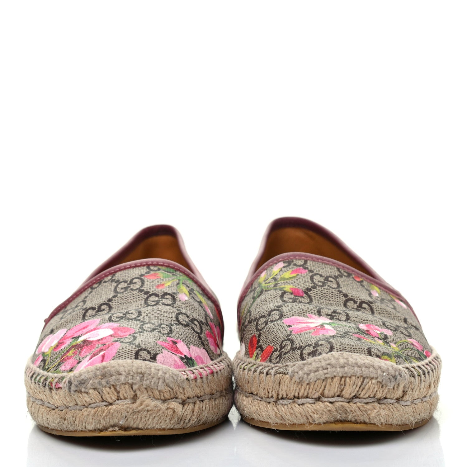 Gucci GG Supreme Monogram Blooms Espadrilles 38.5 Beige Multicolor Dry Rose 2 of 13