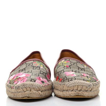 Gucci GG Supreme Monogram Blooms Espadrilles 38.5 Beige Multicolor Dry Rose 2 of 13