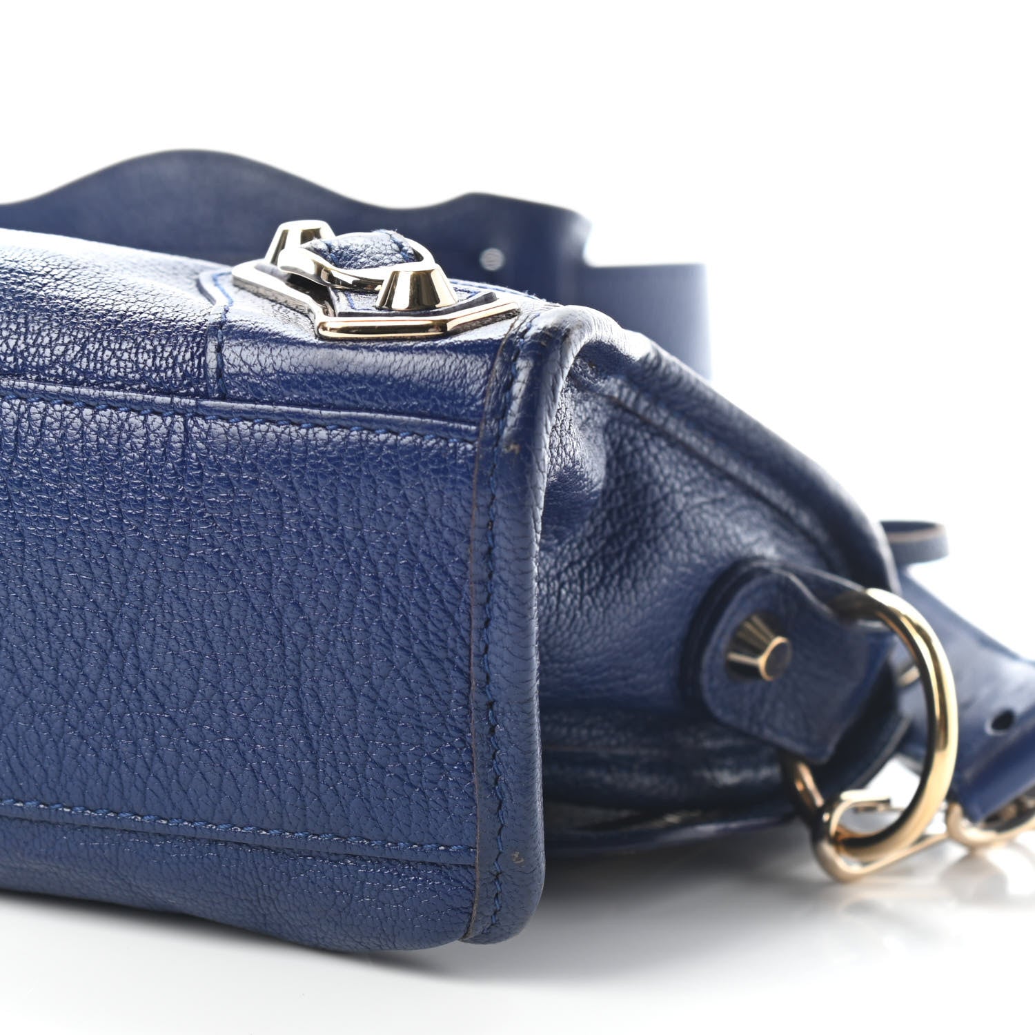 Balenciaga Chevre Gold Metallic Edge Hardware Mini City Bleu Roi 8 of 9