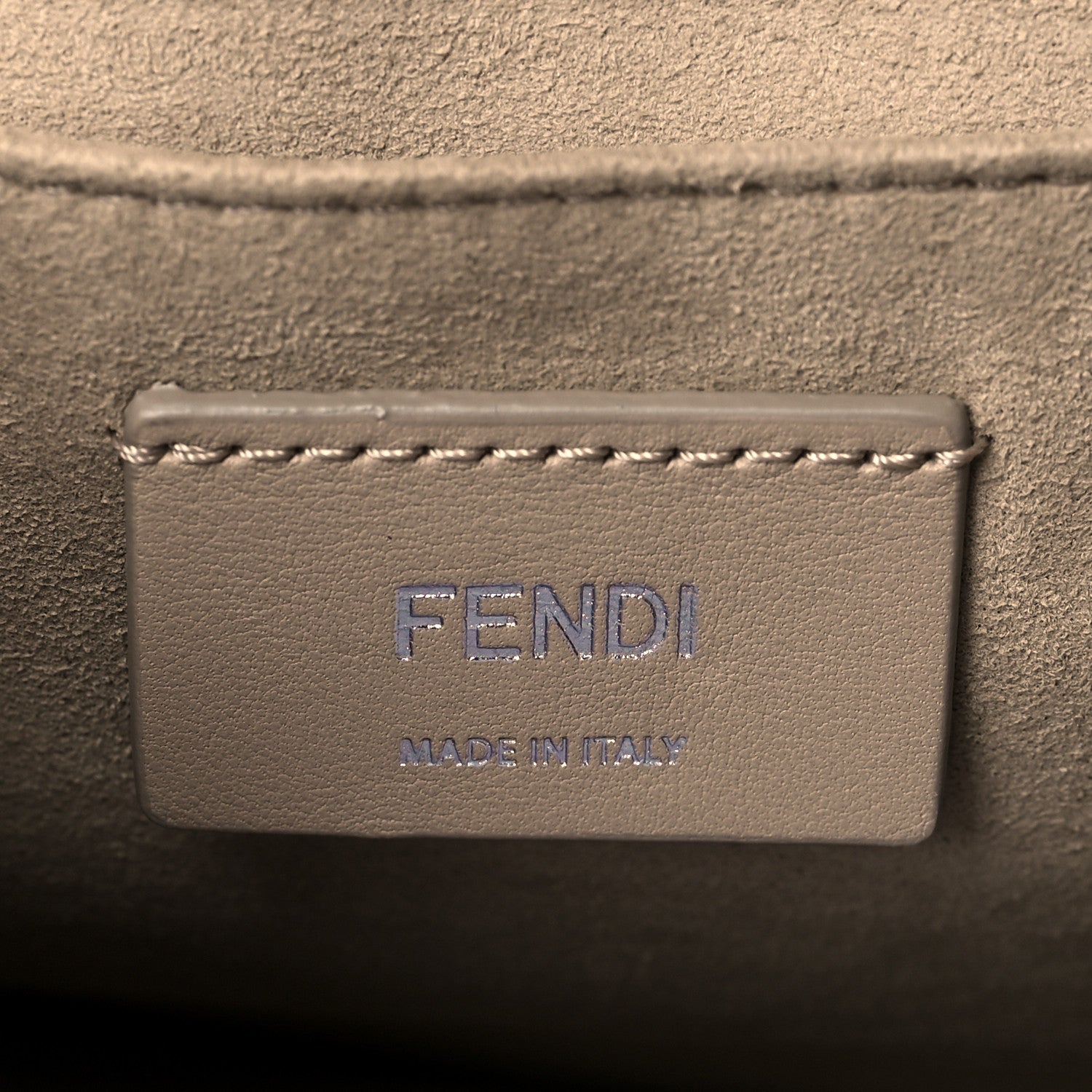 Fendi Vitello Liberty Scalloped Studded Kan I Shoulder Bag Grigio Perla 6 of 10