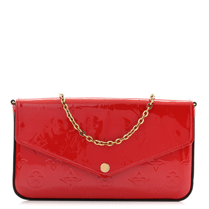 Louis Vuitton Vernis Felicie Pochette Chain Wallet Cherry 1 of 13