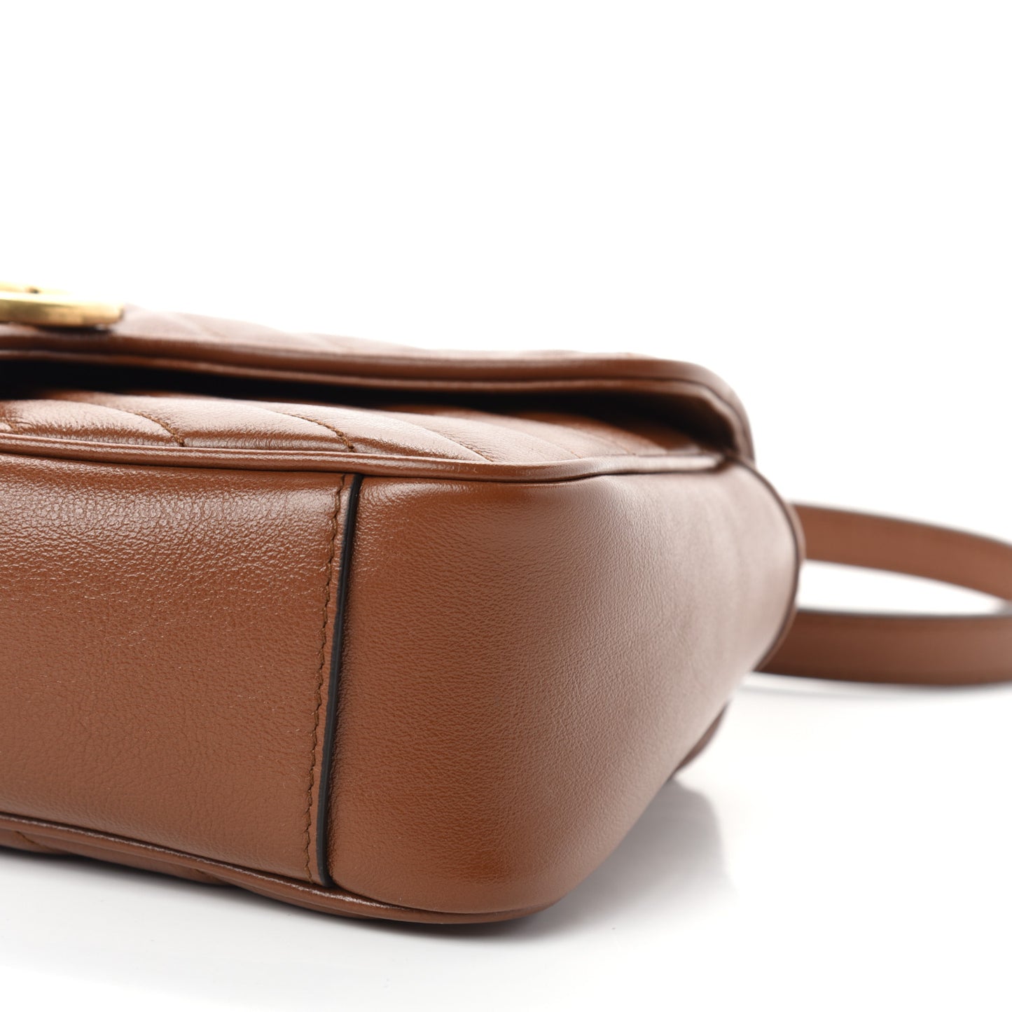 Azalea Calfskin Matelasse Diagonal Small GG Marmont Shoulder Bag Cuir