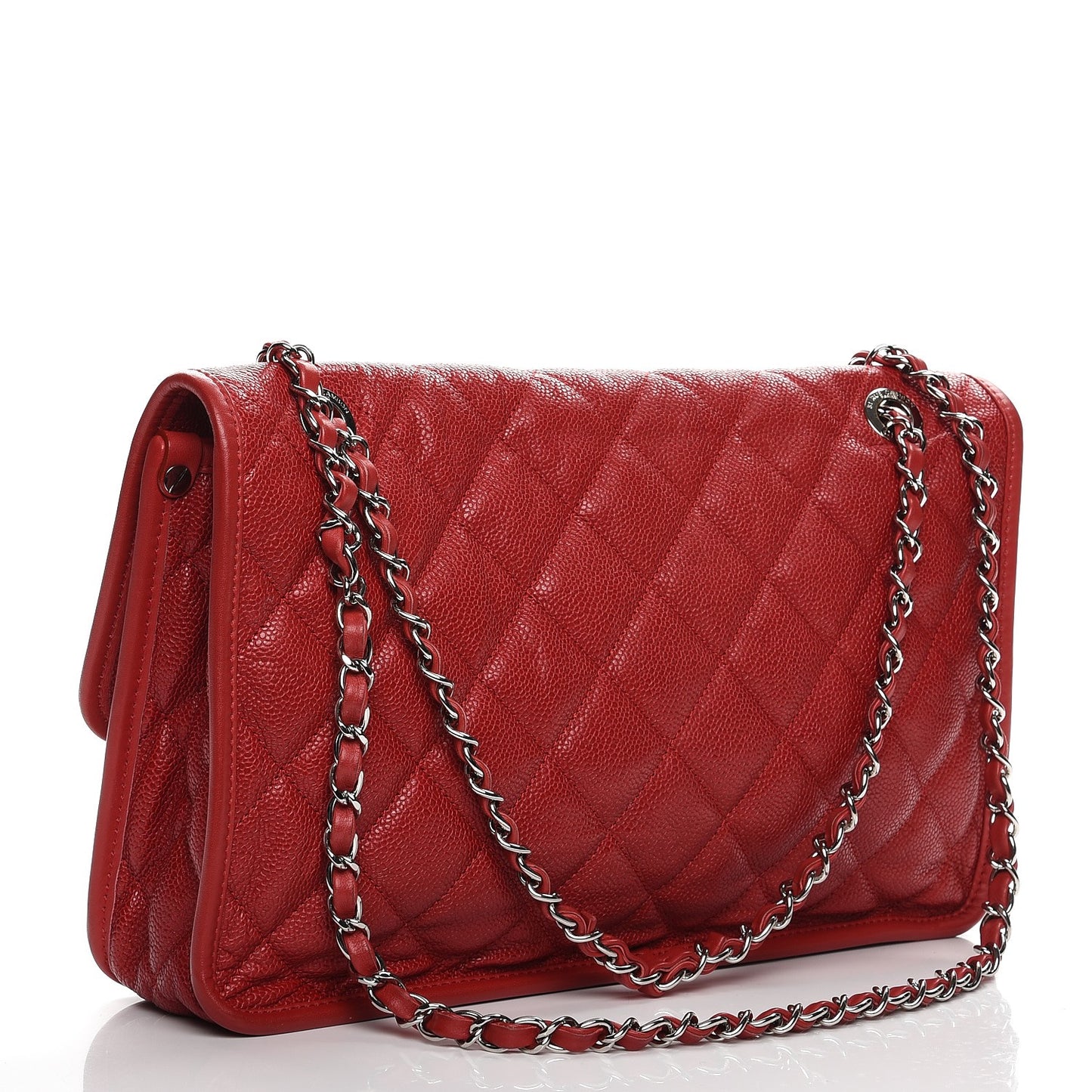 Caviar Large French Riviera Flap Red