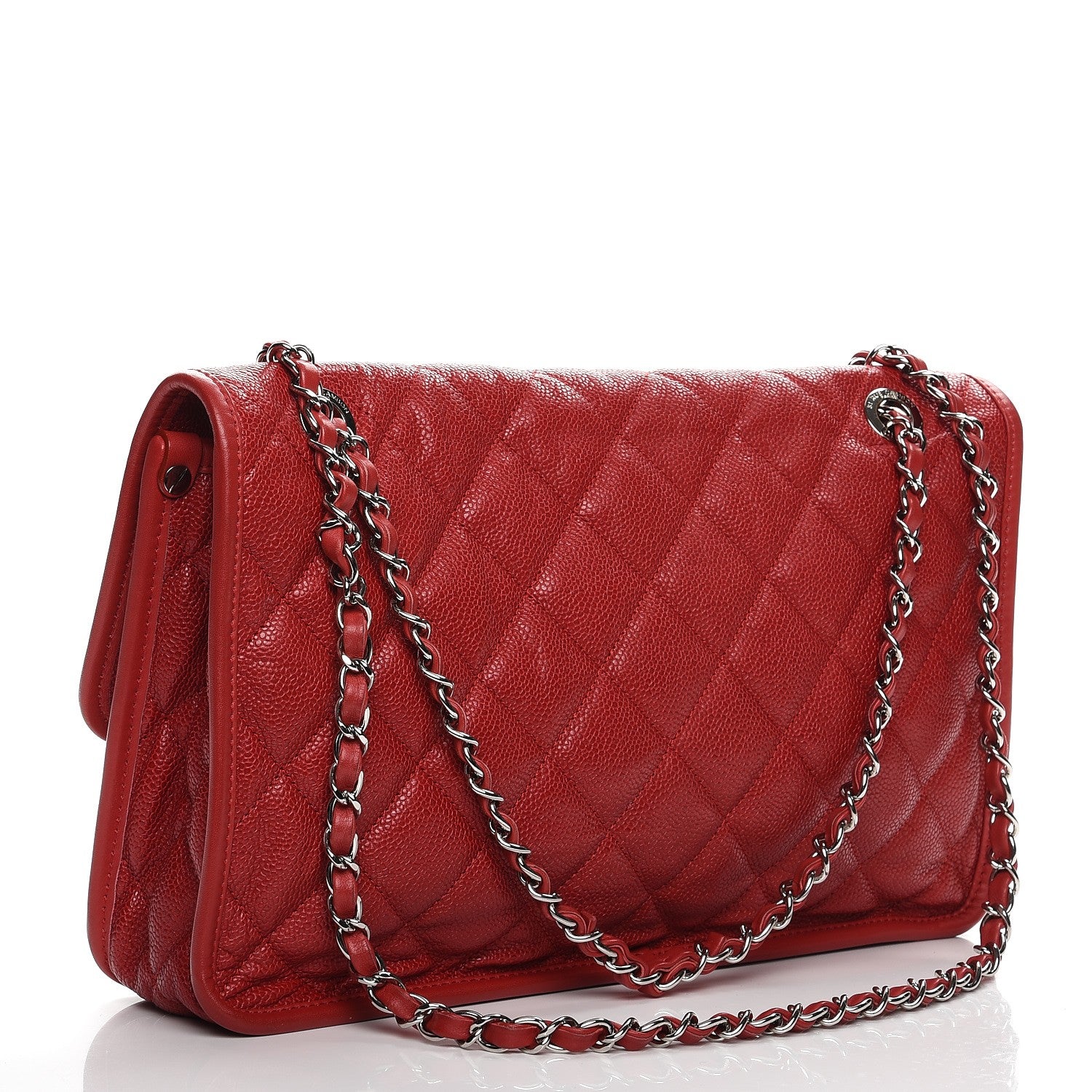 Chanel Caviar Large French Riviera Flap Red 3 of 11