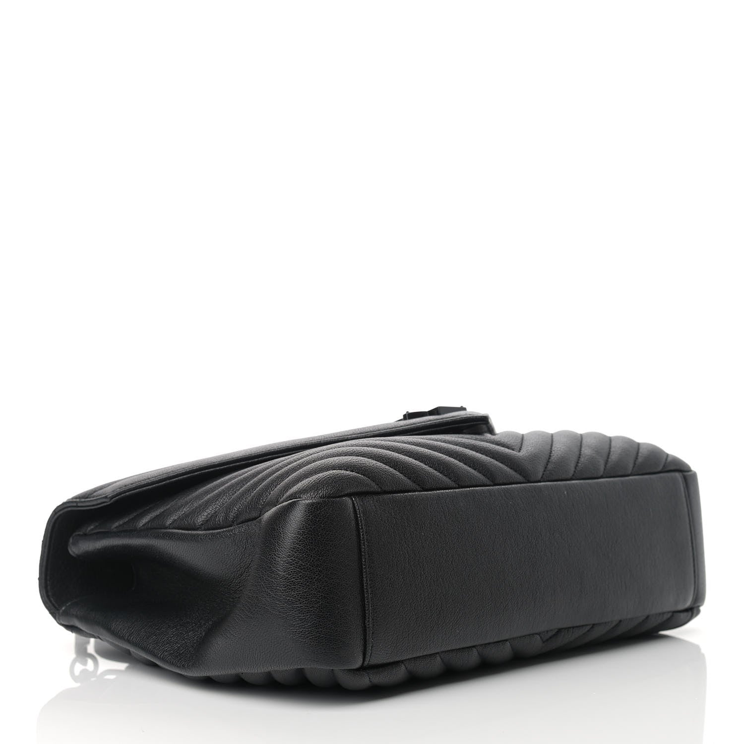 Saint Laurent Sheepskin Matelasse Chevron Monogram Monochrome Large College Satchel Black 4 of 10