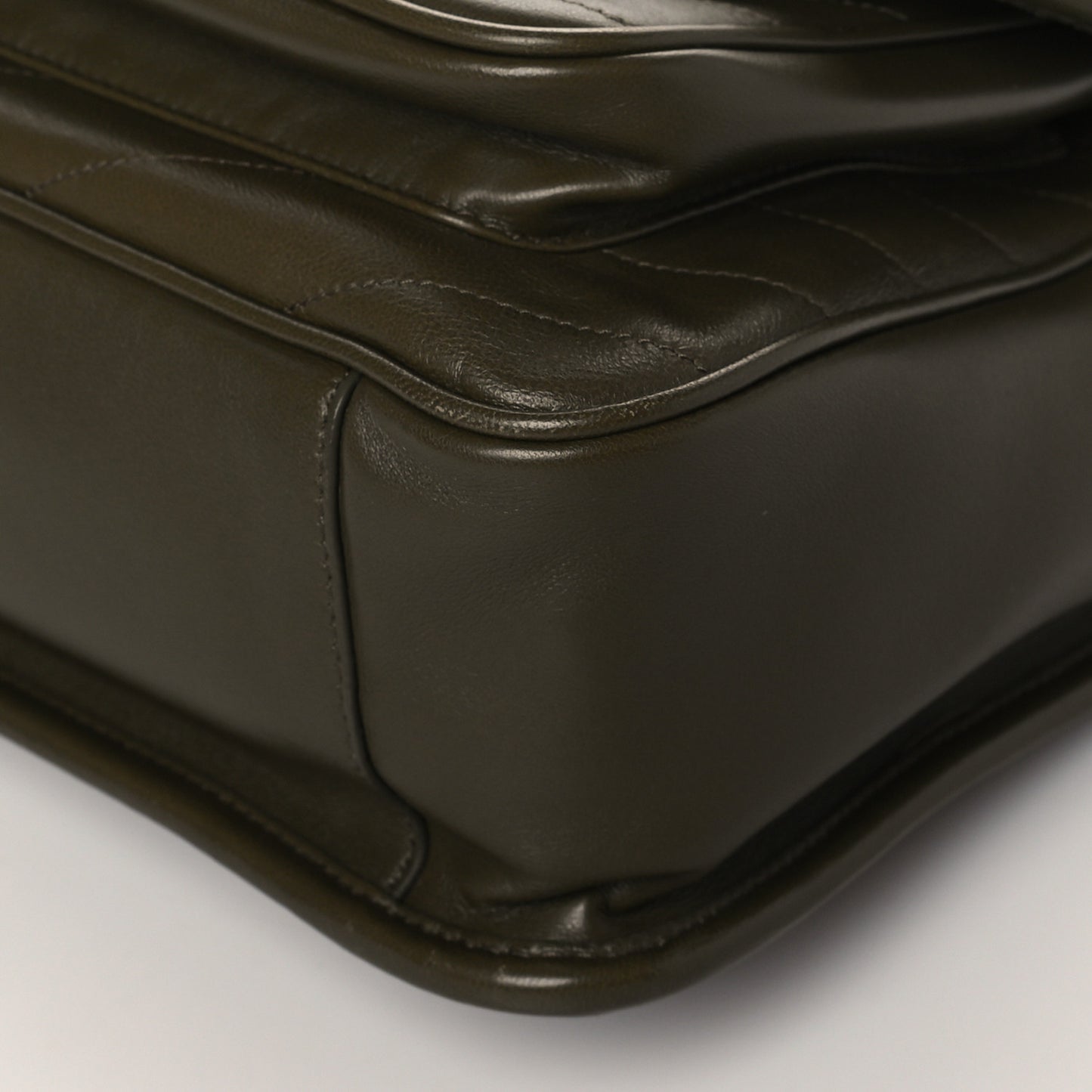 Lambskin Matelasse Monogram Medium Niki Chain Satchel Seaweed