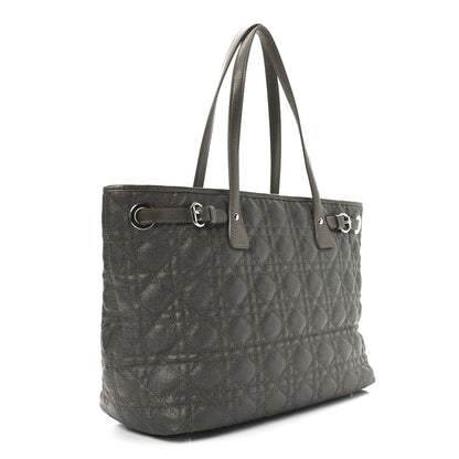 Christian Dior Coated Canvas Cannage Small Panarea Tote Bronze 3 of 10