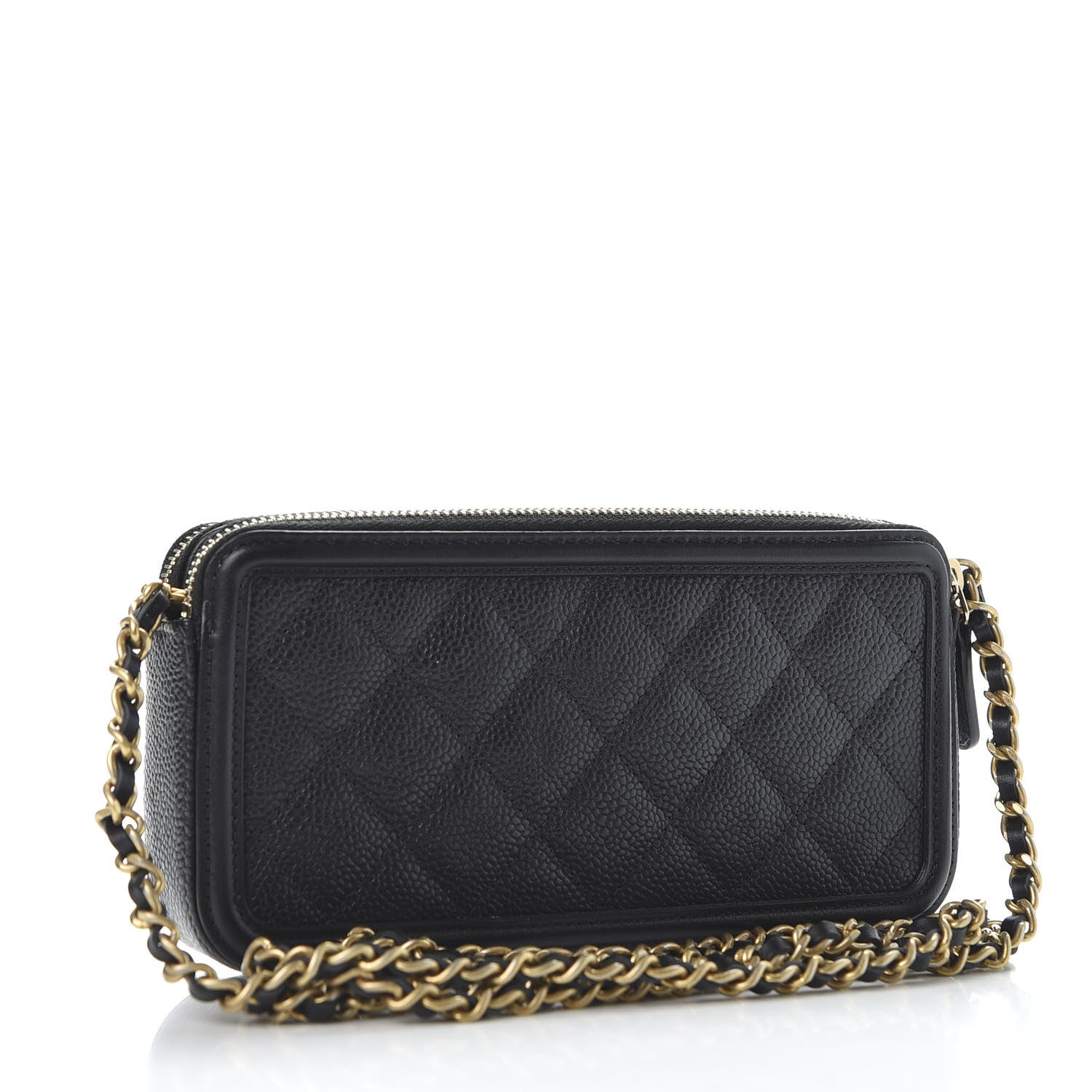 Chanel Caviar Quilted CC Filigree Clutch With Chain Black 2 of 13