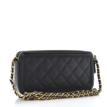 Chanel Caviar Quilted CC Filigree Clutch With Chain Black 2 of 13
