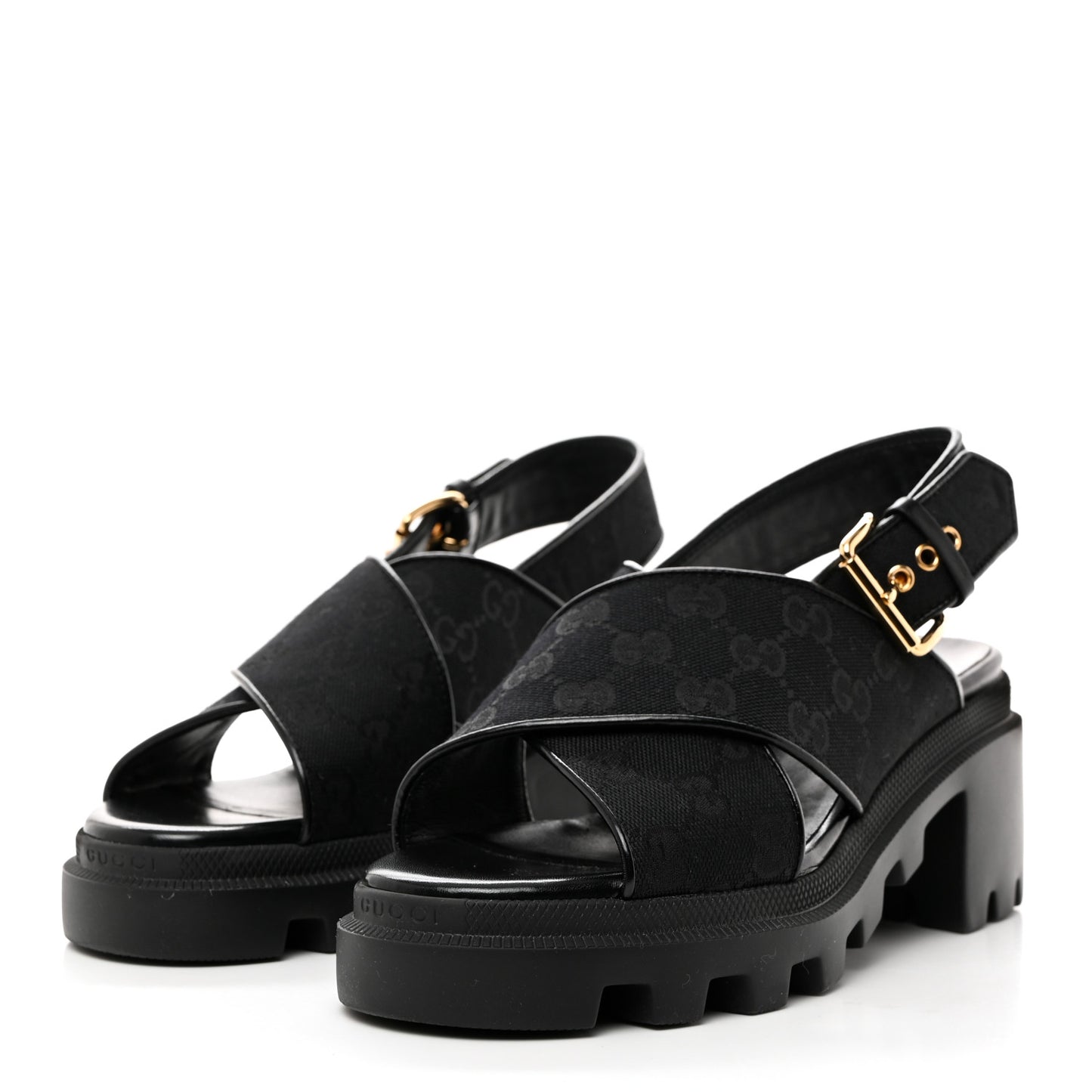 Monogram Granada Kid Trip 40/72mm Lug Sole Sandals 38 Black