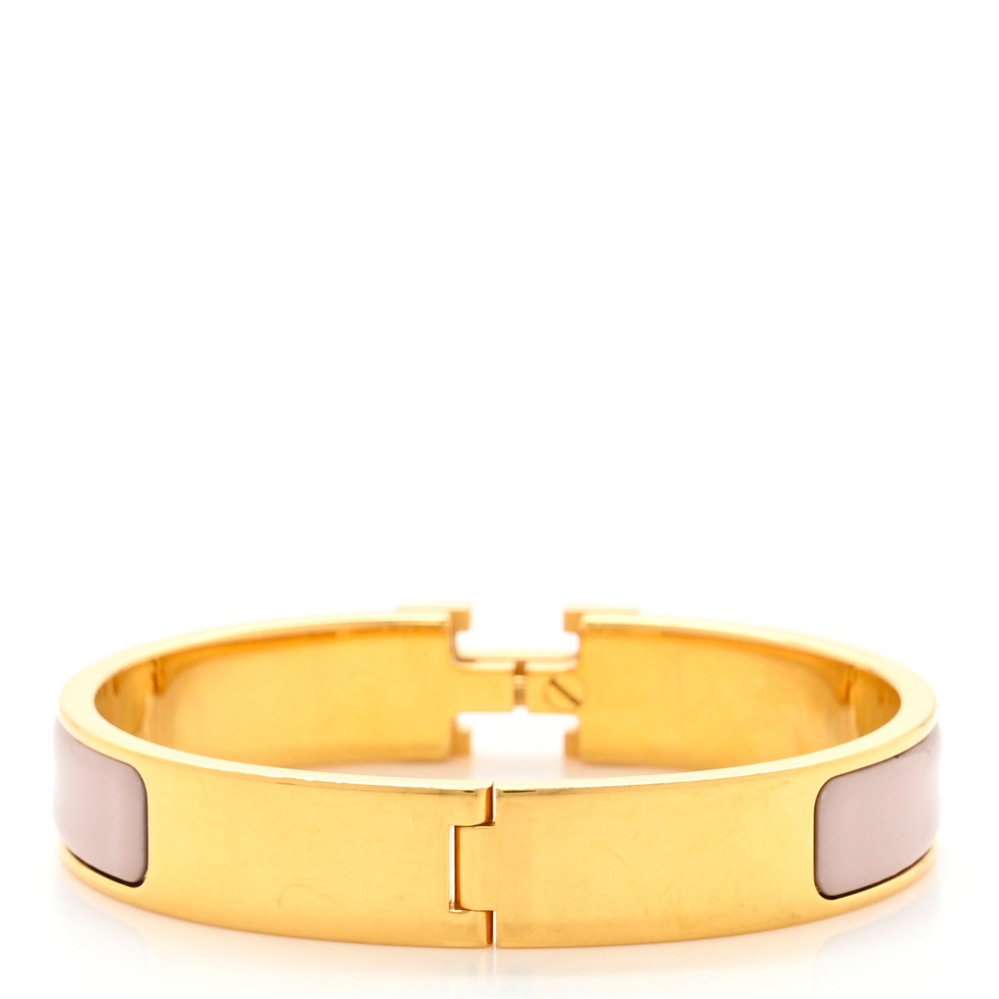 Enamel Narrow Clic Clac H Bracelet PM Rose Poudre