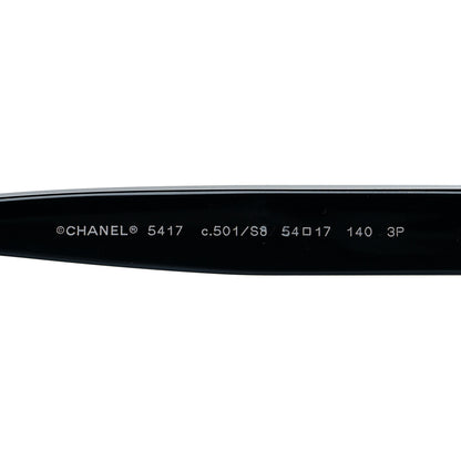 Chanel Acetate Polarized Square Sunglasses 5417 Black 5 of 8