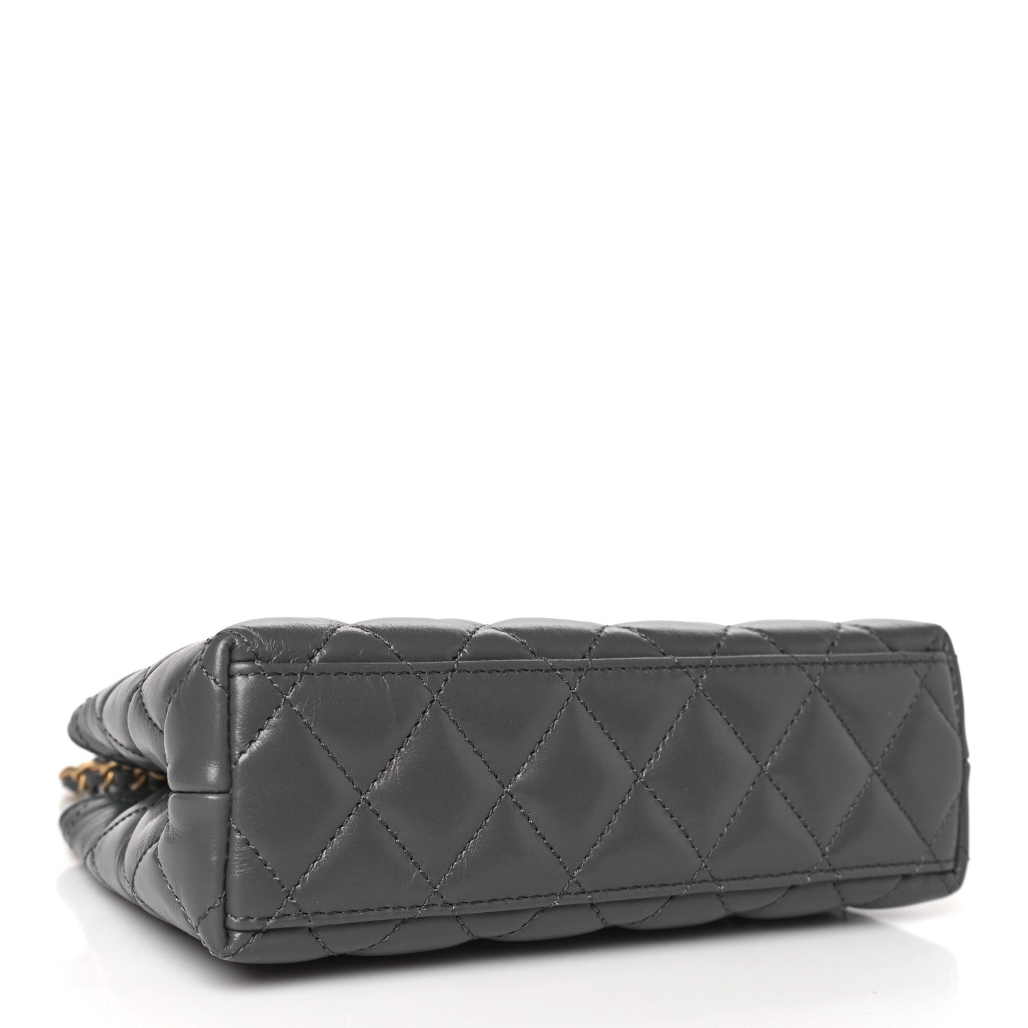 Chanel Shiny Aged Calfskin Quilted Nano Kelly Shopper Grey 4 of 11