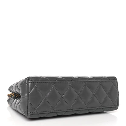 Chanel Shiny Aged Calfskin Quilted Nano Kelly Shopper Grey 4 of 11