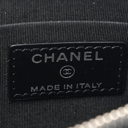 Chanel Lambskin Camellia Embossed Classic Zip Pouch Black 6 of 10
