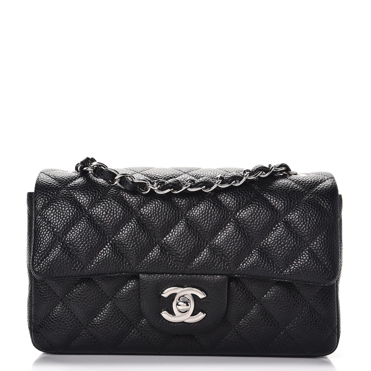 Caviar Quilted Mini Rectangular Flap Black