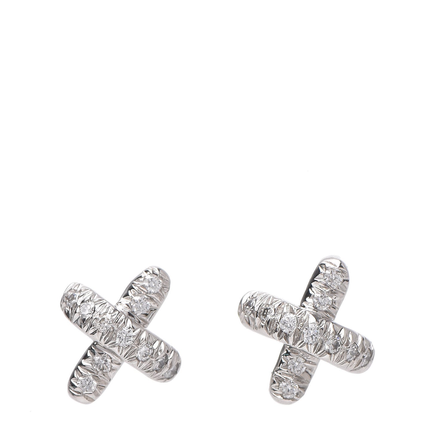 Platinum Diamond Cross Stitch X Stud Earrings