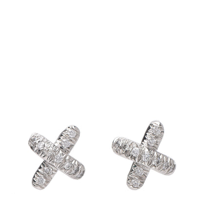 Tiffany Platinum Diamond Cross Stitch X Stud Earrings 1 of 5