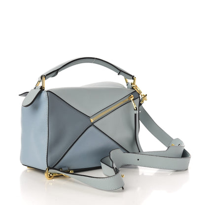 Loewe Calfskin Small Puzzle Bag Aqua Light Blue Stone Blue 3 of 9