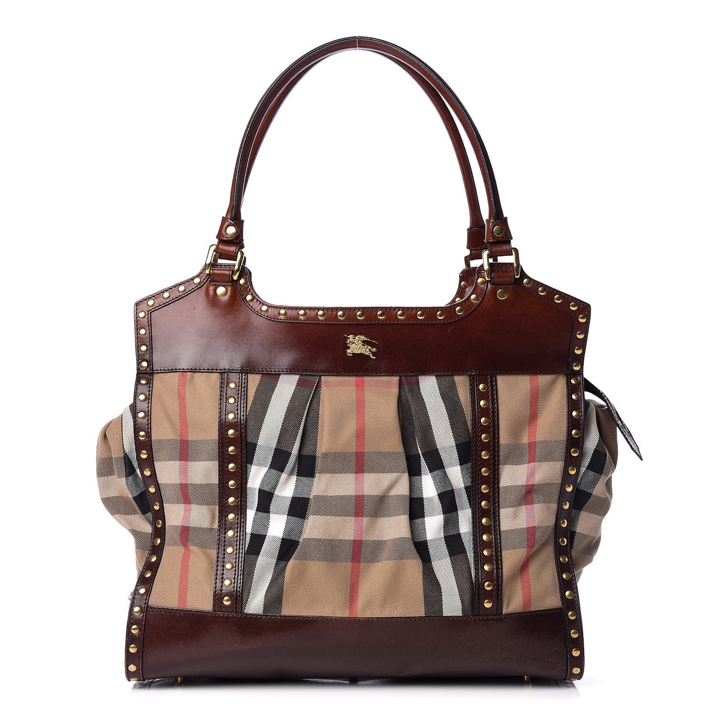 House Check Studded Large Greenham Tote Dark Tan