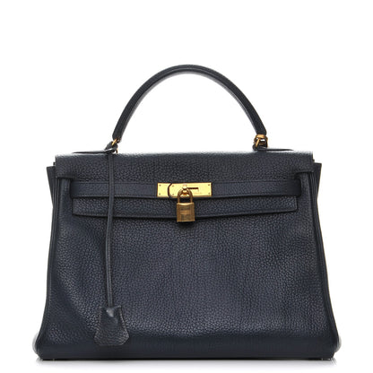 Hermes Fjord Kelly Retourne 32 Bleu Marine 1 of 29