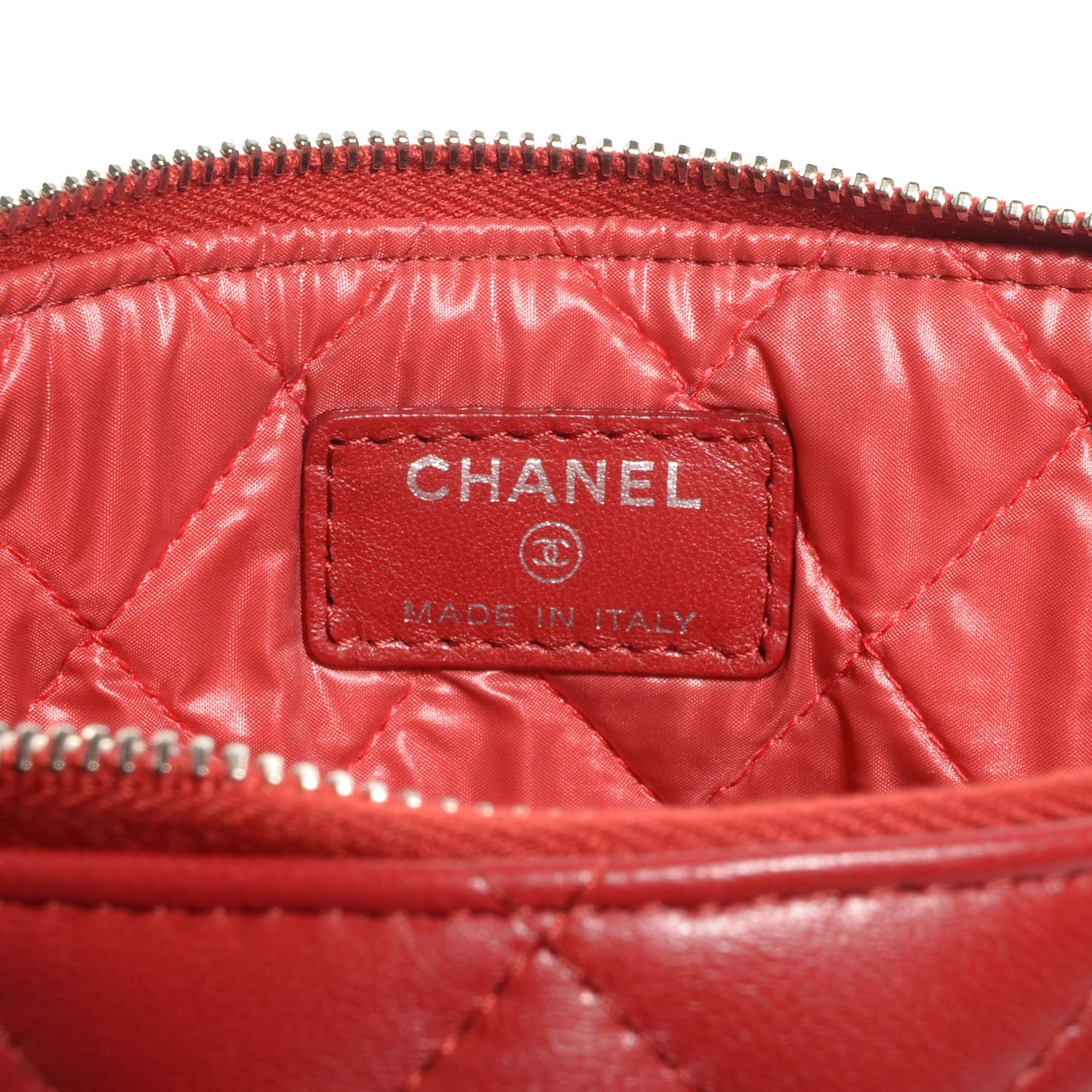 Chanel Lambskin Quilted Medium Cosmetic Case Red 7 of 8