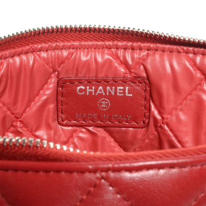 Chanel Lambskin Quilted Medium Cosmetic Case Red 7 of 8