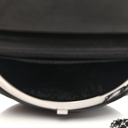 Chanel Patent Lambskin Chocolate Bar Flap Clutch Black 5 of 9