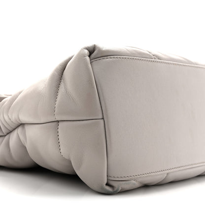 Saint Laurent Lambskin Quilted Medium Loulou Puffer Monogram Chain Satchel Blanc Vintage 9 of 15