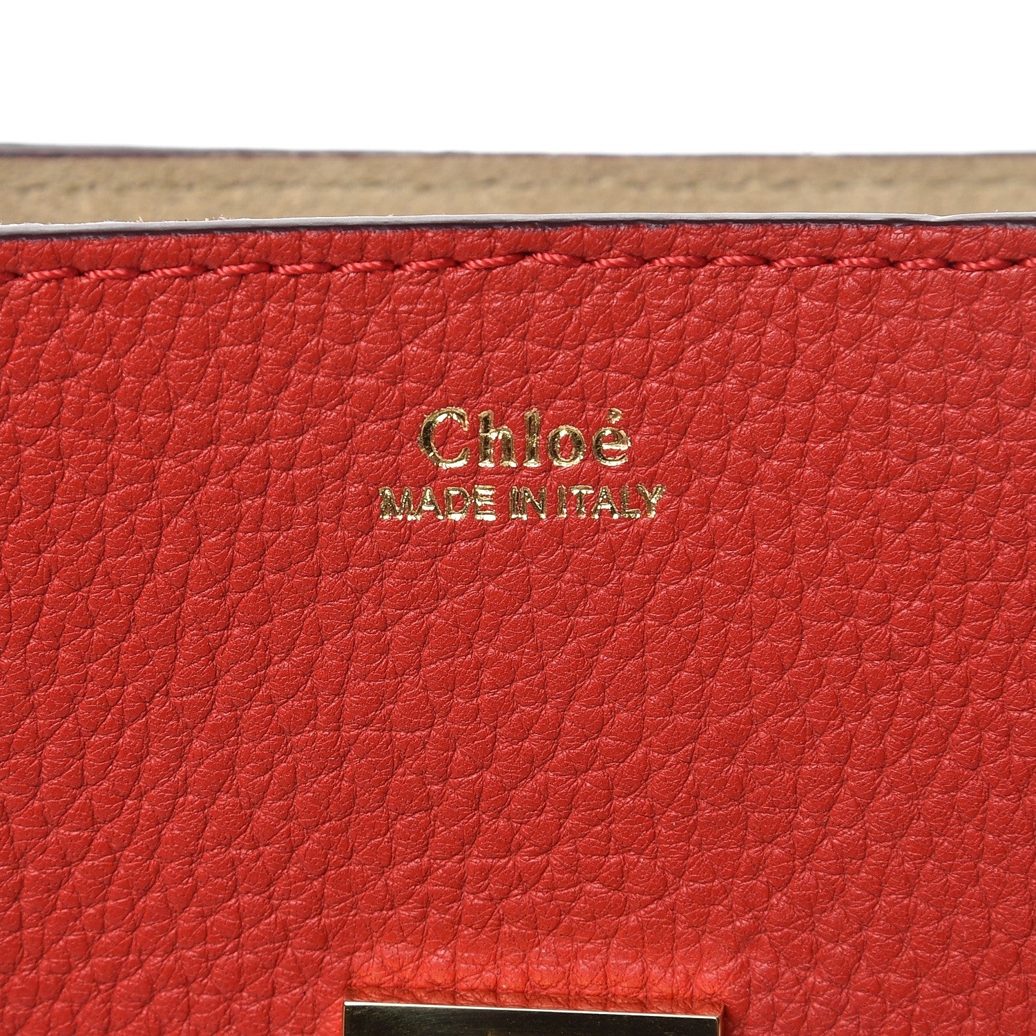 Chloe Grained Lambskin Mini Drew Shoulder Bag Plaid Red 6 of 6
