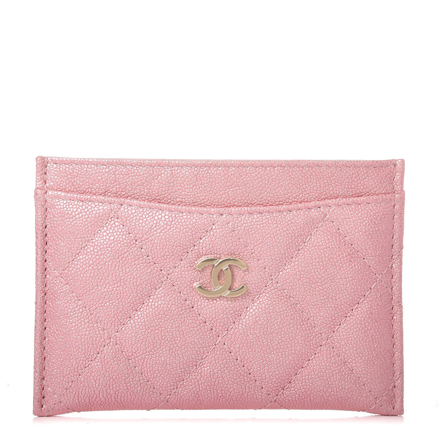 Chanel Iridescent Caviar Quilted Card Holder Rose Pink 1 of 9