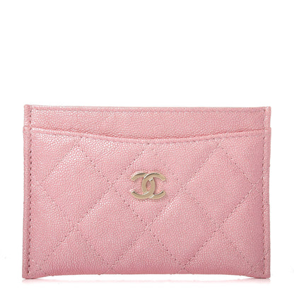 Chanel Iridescent Caviar Quilted Card Holder Rose Pink 1 of 9