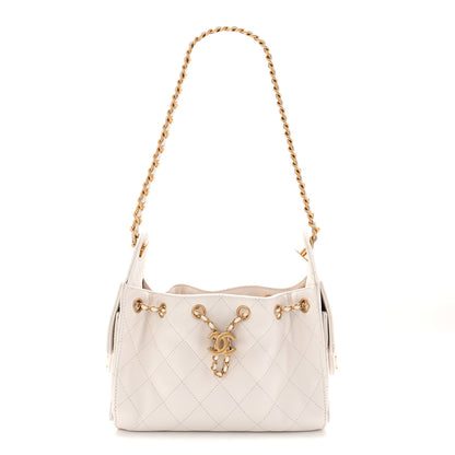 Chanel Caviar Quilted Mini Chanel 25 Handbag White 1 of 10