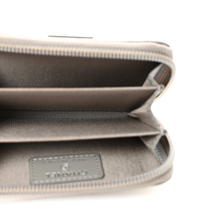 Chanel Caviar Quilted Boy Zip Around Coin Purse Wallet Grey 5 of 8