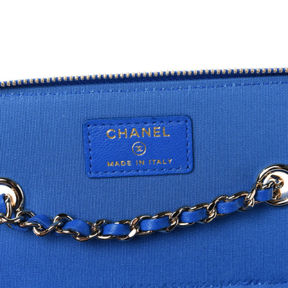 Chanel Raffia Jute Striped Small Vanity Case With Chain Blue Beige 8 of 11