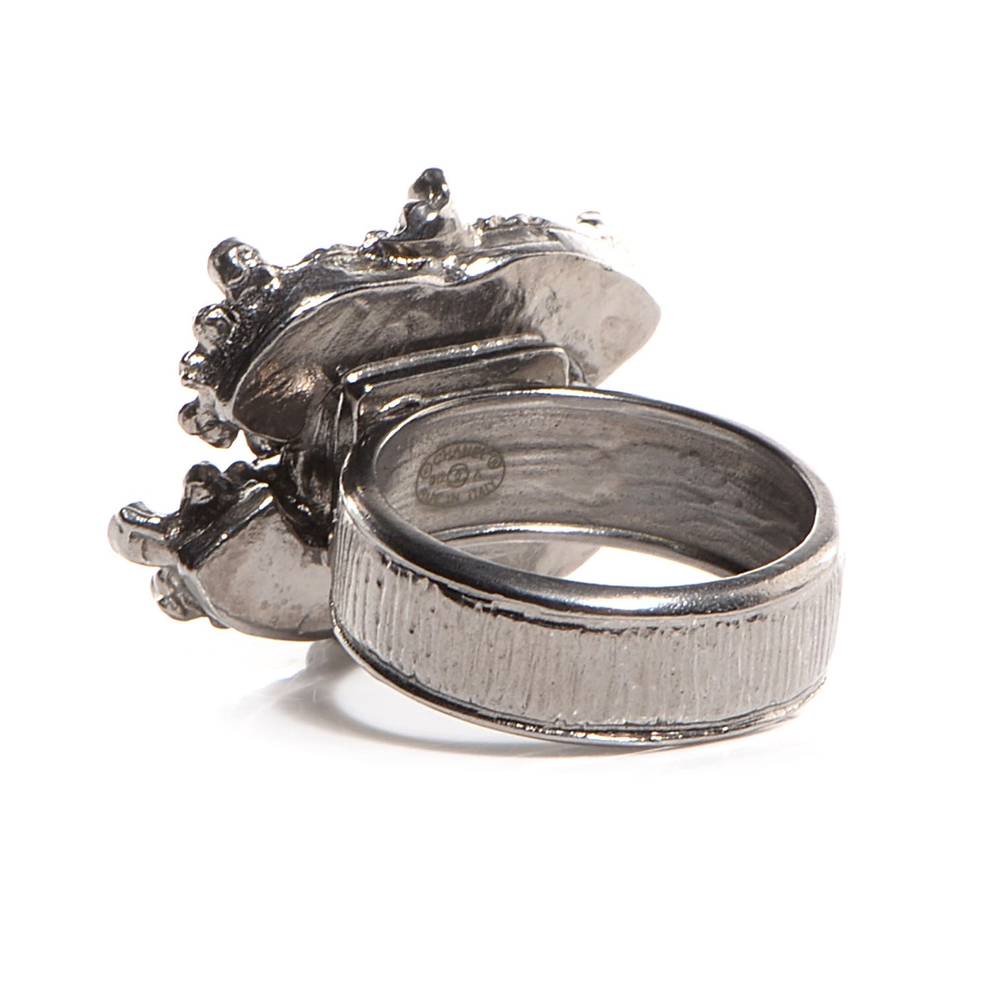 Enamel Crystal CC Ring Dark Blue