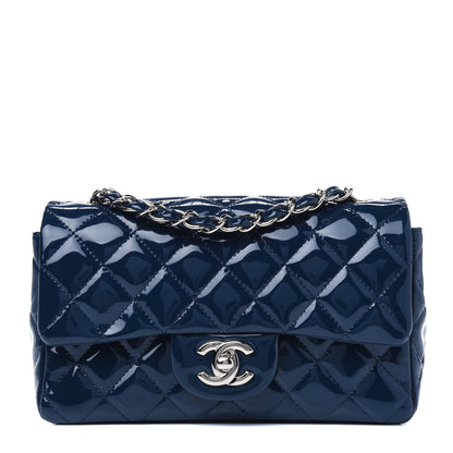 Chanel Patent Calfskin Quilted Mini Rectangular Flap Navy Blue 1 of 4