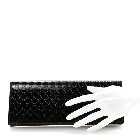 Patent Microguccissima Small Broadway Clutch Black